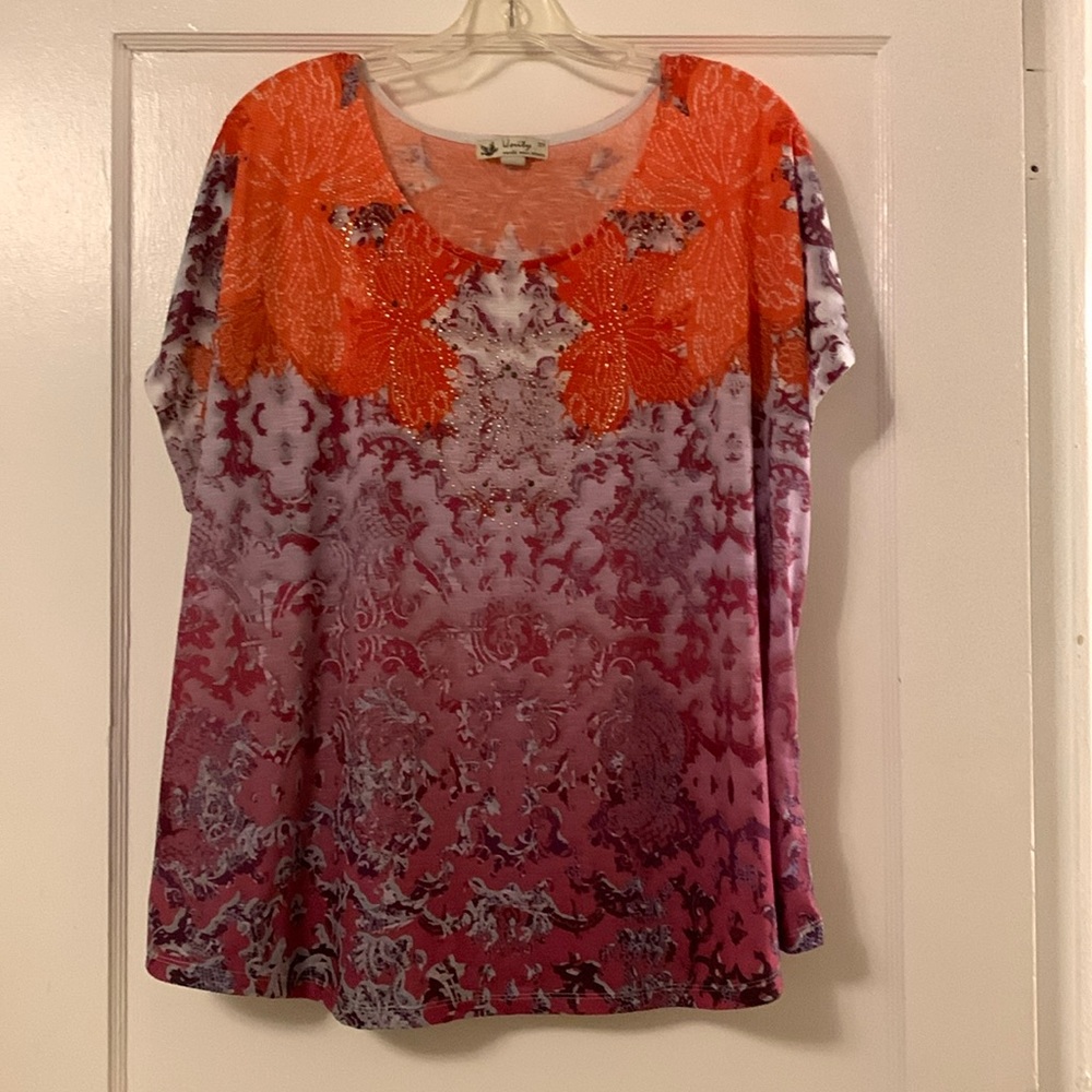 Unity World Wear purple/orange ombré top
